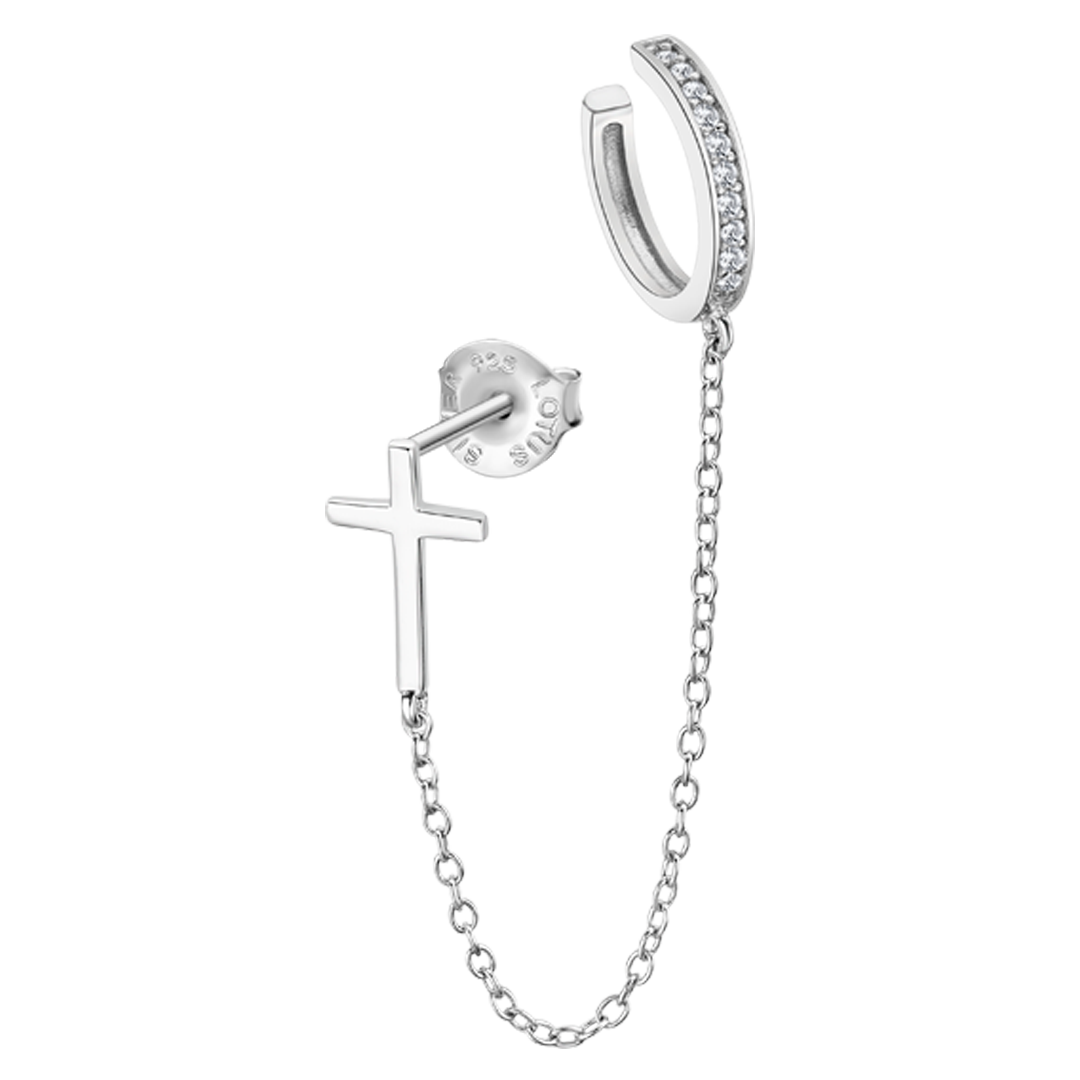 Lotus Orecchini In Argento Mrs. Cruz Con Catena - LP3339-9/1 - Eleganti E Resistenti, Misura Unica