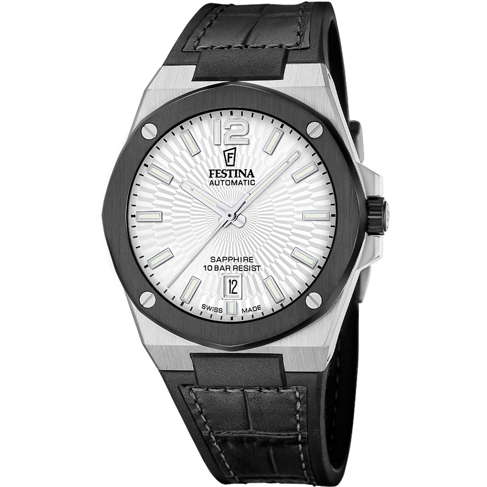 festina swiss made fFestina Swiss Made F22005-1 muški je automatski sat iz Vallée kolekcije, osmišljen za muškarce koji žele spoj sportskog duha i elegantnog izgleda.